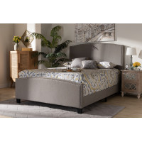 Baxton Studio Morgan-Grey-Full Morgan Modern Transitional Grey Fabric Upholstered Full Size Panel Bed